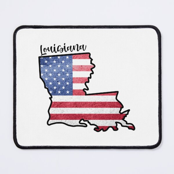 Artikelvorschau, Louisiana State Outline mit patriotischer USA-Flagge entworfen und verkauft von Gsallicat.
