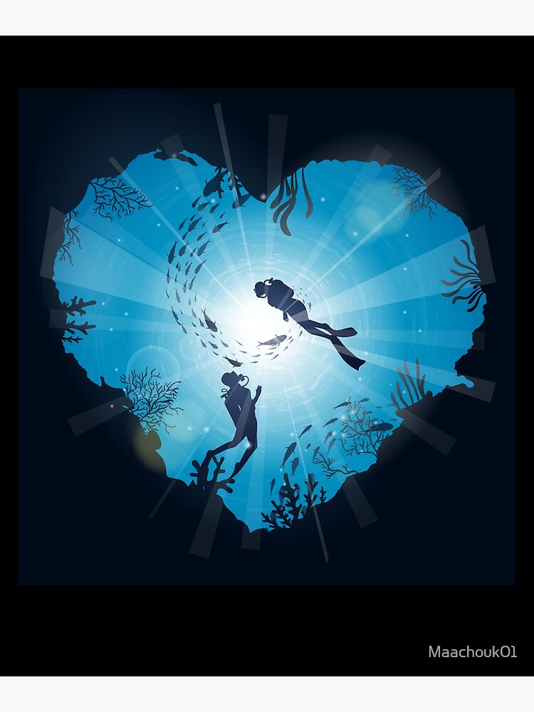 "Vintage Retro Scuba Diving Gifts For Scuba Diver,Scuba Diving Heart