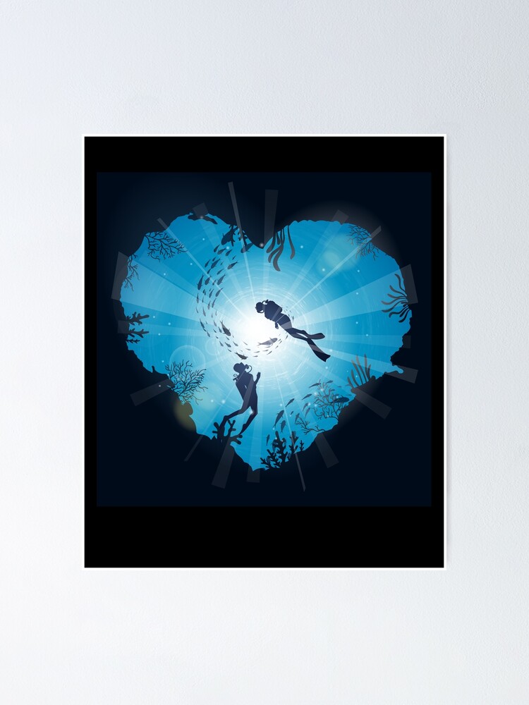"Vintage Retro Scuba Diving Gifts For Scuba Diver,Scuba Diving Heart