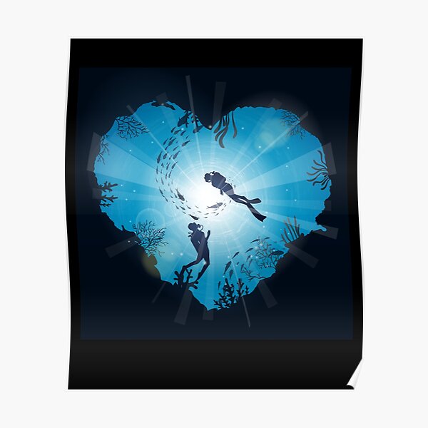 "Vintage Retro Scuba Diving Gifts For Scuba Diver,Scuba Diving Heart
