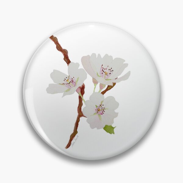 Artikelvorschau, Sakura-Blüten auf Zweig, in Aquarell gemalt entworfen und verkauft von Malu-Iriarte.
