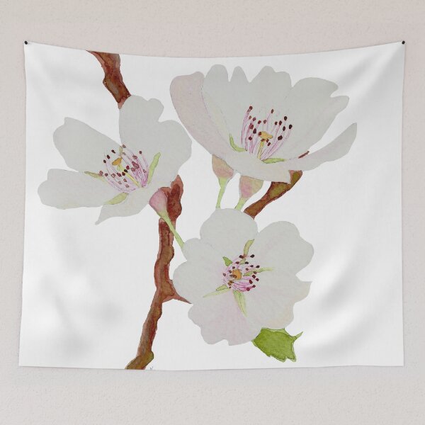 Item preview,  Sakura flowers on branch, painted in watercolor designed and sold by Malu-Iriarte.