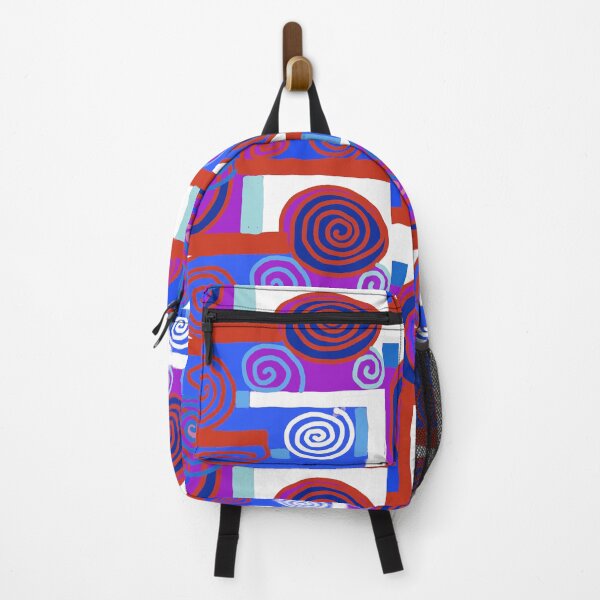 Item preview, Dazzling Swirly Abstract Pattern, Reds, Blues and White designed and sold by PeckoBird.