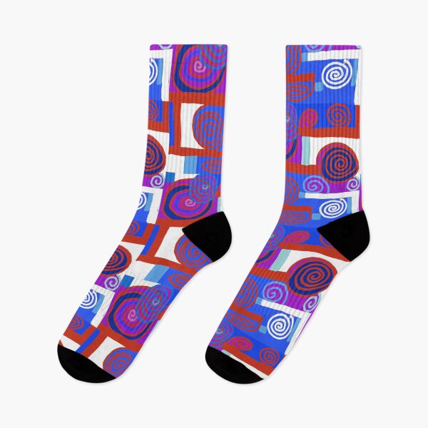 Item preview, Dazzling Swirly Abstract Pattern, Reds, Blues and White designed and sold by PeckoBird.