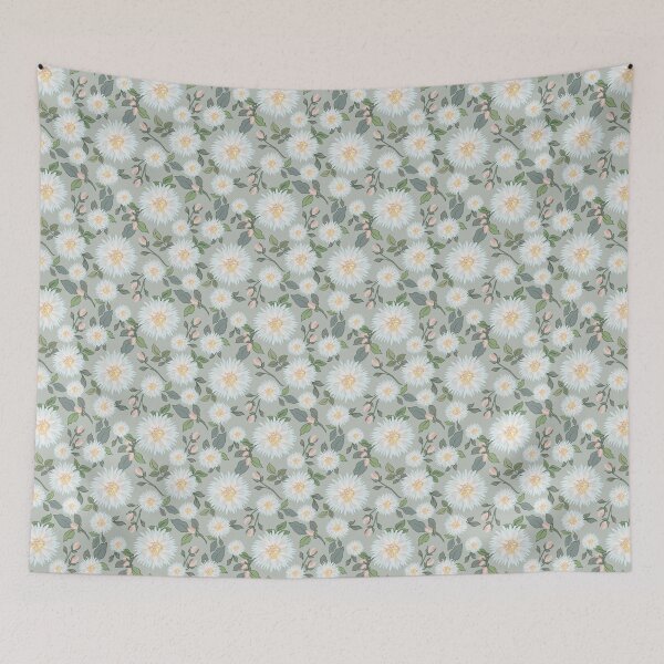 Artikelvorschau, Vintage Blumen Pom Pom _Sage entworfen und verkauft von PaisleyandDot.