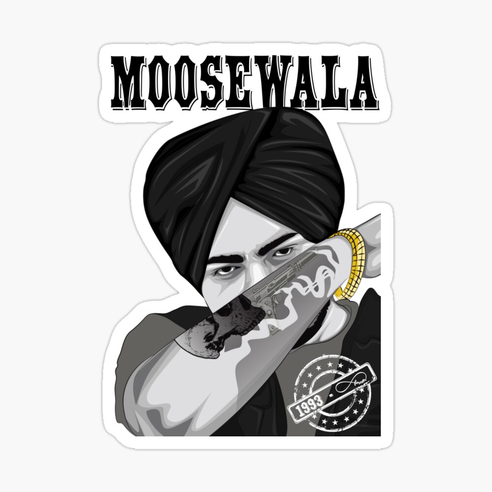 Sidhu Moosewala Tribute Sticker 1 and 2 | Brownboyculture