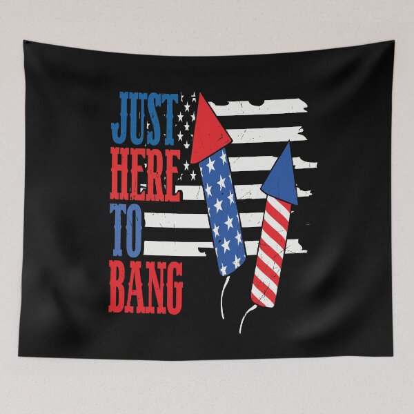 Item preview, Just Here To Bang Fireworks Lover Funny 4th of July designed and sold by SharpThreadZ.