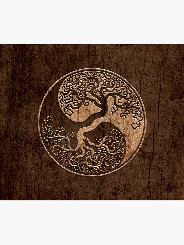 Rough Wood Grain Effect Tree of Life Yin Yang by JeffBartels