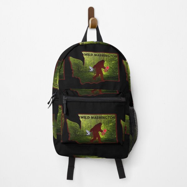 Item preview, Washington State Sasquatch.  With Fish and Vacuum flask.  Bigfoot. designed and sold by Kona Linda.