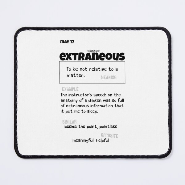 Item preview, May 17 Extraneous designed and sold by Square Root of Squid.