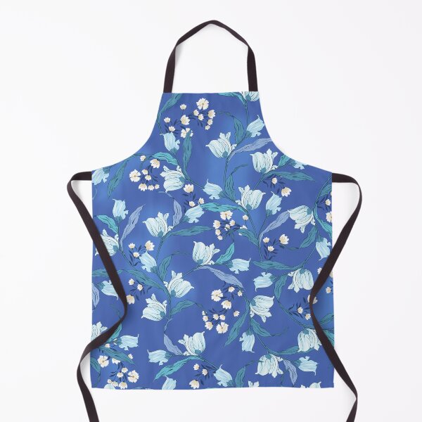 Item preview, swirly floral tulips recolor all blues designed and sold by PaisleyandDot.