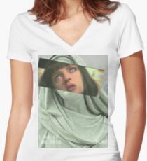 Aesthetic Pulp Fiction Women's Fitted V-Neck T-Shirt