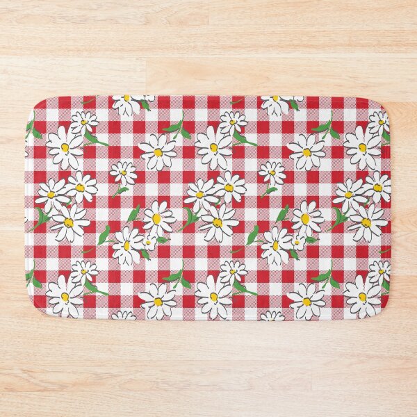 Item preview, Daisies on Red Gingham designed and sold by VintageStyle.