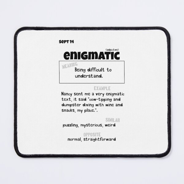 Item preview, September 14 Enigmatic designed and sold by Square Root of Squid.