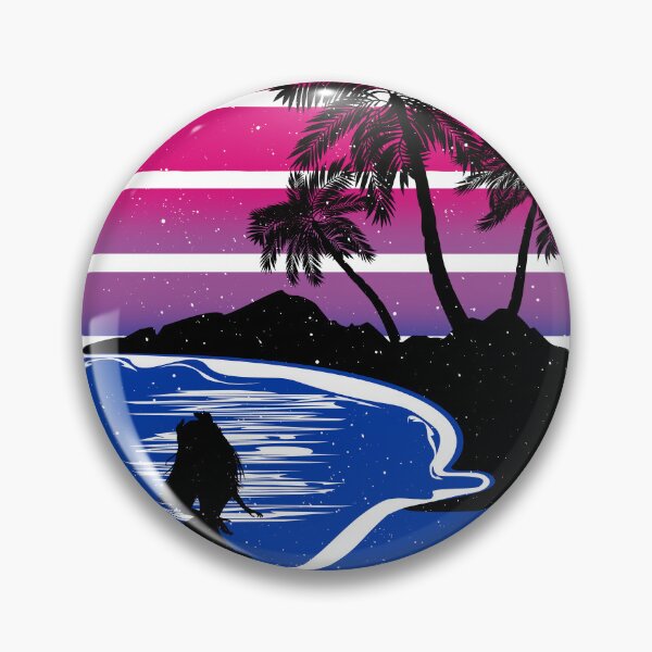 Artikelvorschau, Strandthema - Die Farben der Bi Pride Flag umgeben eine einfache Meerjungfrau-Silhouette. entworfen und verkauft von itshayONAirtshay SOS - Sh#t on a Sh!rt ;).