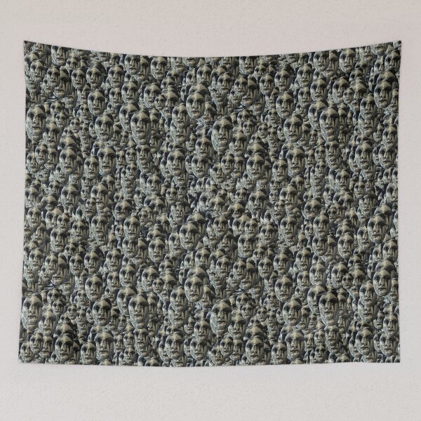 Item preview, Creepy Head Motif Pattern designed and sold by DFLC Prints.