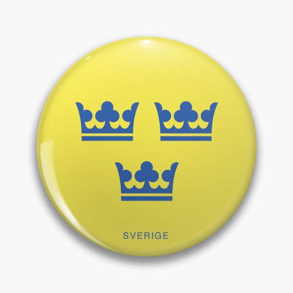 Item preview, Three Crowns, the Coat of Arms of Sweden, Yellow / Blue (Sveriges Tre Kronor)  designed and sold by Landskapsbutiken .com.