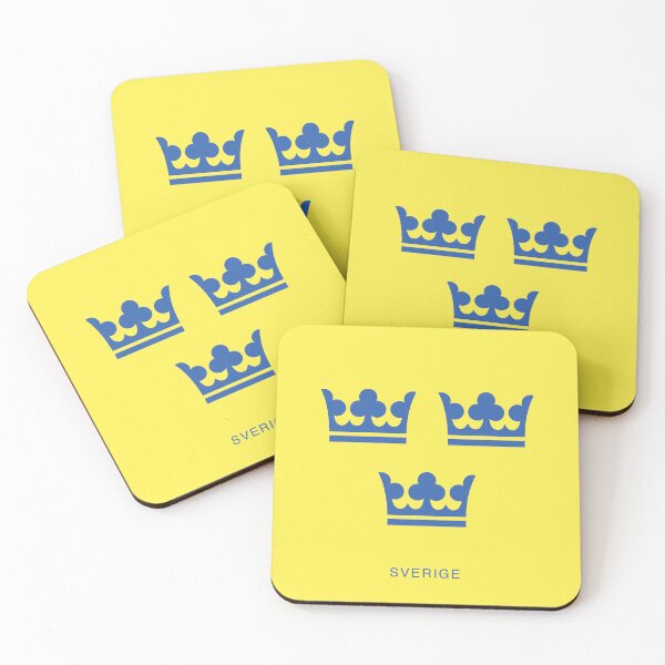 Item preview, Three Crowns, the Coat of Arms of Sweden, Yellow / Blue (Sveriges Tre Kronor)  designed and sold by Landskapsbutiken .com.