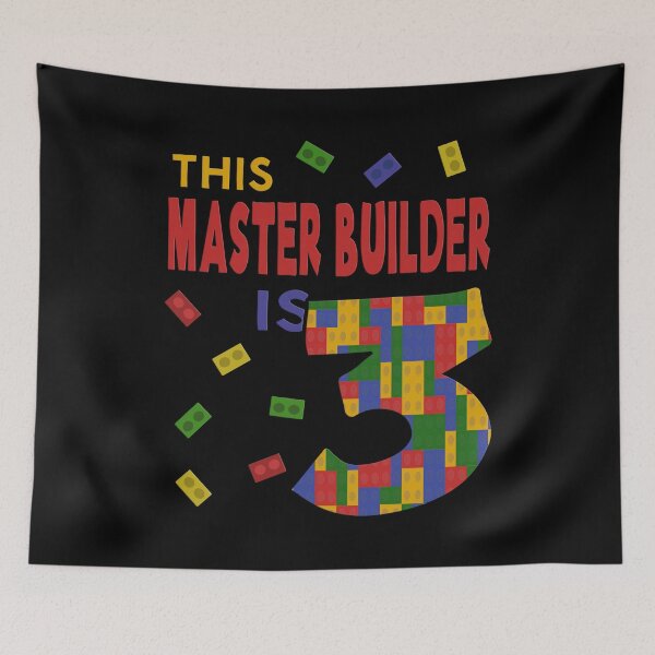 Item preview, Cute Master Builder 3 Years Old Block Building Boys Kids design designed and sold by Merchking1.