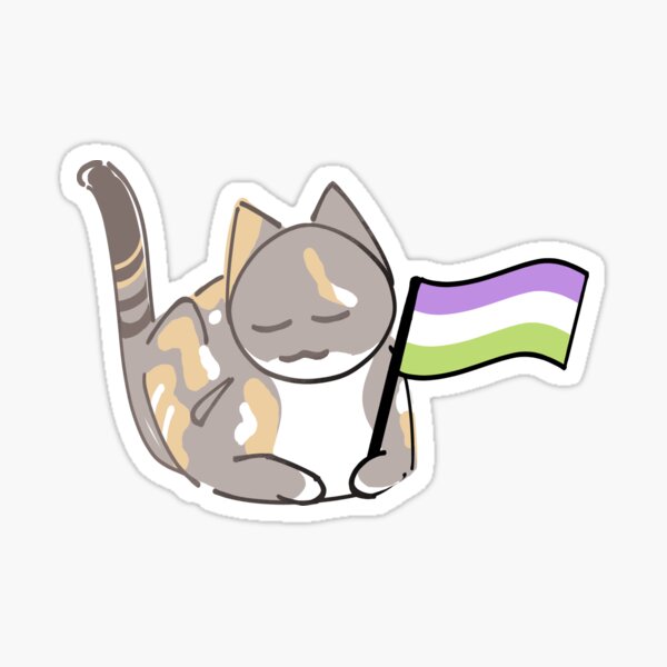 Item preview, dilute calico cat genderqueer flag designed and sold by Leo Rhoads.