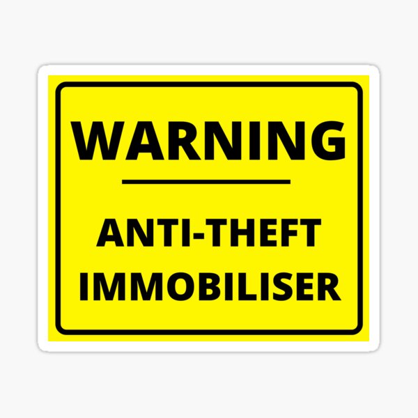 Item preview, Anti-Theft Security Sign for a Car, Bike, Boat, or other Vehicle with Immobiliser designed and sold by CreateShape.