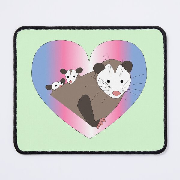Item preview, Opossums = Love (trans flag heart) designed and sold by dysperdis.