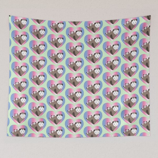 Item preview, Opossums = Love (trans flag heart) designed and sold by dysperdis.