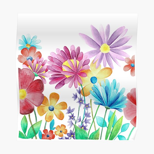 Bright Flowers Poster