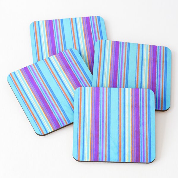 Item preview, Retro Primitive Grunge Stripe Blue designed and sold by SaraValor.