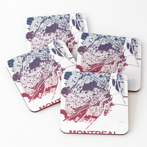 Item preview, Montreal Map Art Pink Blue Canada designed and sold by EpicMaps.