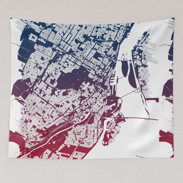 Item preview, Montreal Map Art Pink Blue Canada designed and sold by EpicMaps.