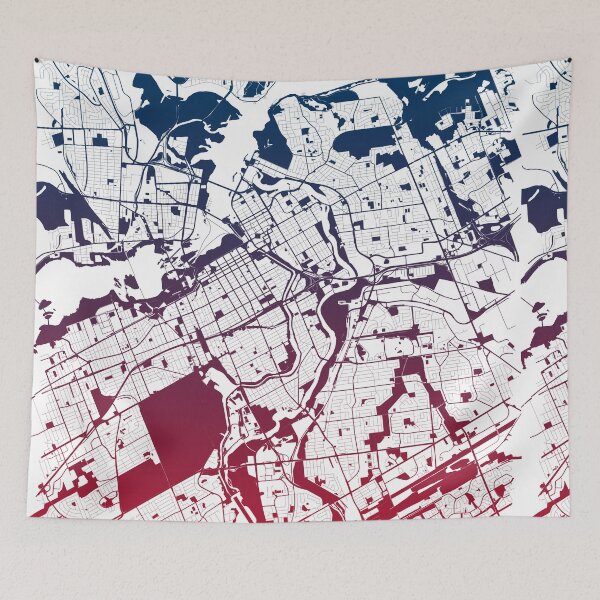Item preview, Ottawa Map Art Pink Blue Canada designed and sold by EpicMaps.