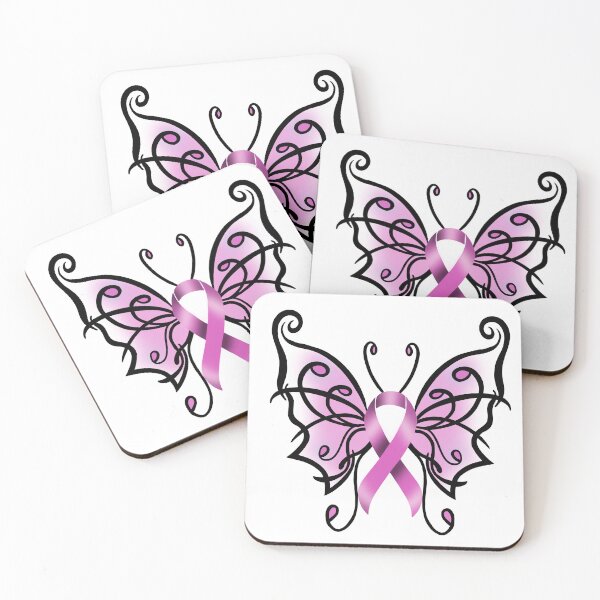Aperçu de l'œuvre Ruban papillon du cancer du sein, rose créée et vendue par Chelsealuv Krigbaum.