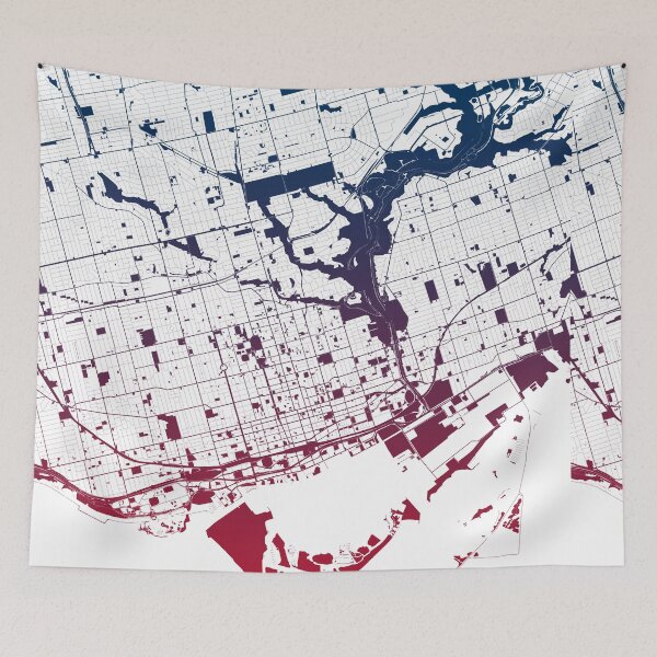 Item preview, Toronto Map Art Pink Blue Canada designed and sold by EpicMaps.