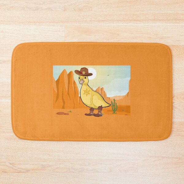 Item preview, Sheriff duck wearing cowboy hat and boots in a Western American Desert designed and sold by MagicStrawberry.