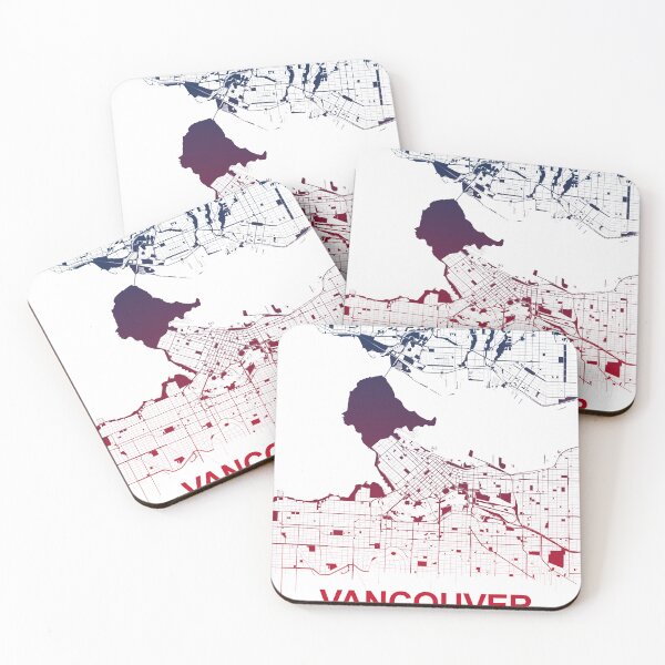 Item preview, Vancouver Map Art Pink Blue Canada designed and sold by EpicMaps.