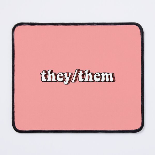 Item preview, they/them pronouns in red designed and sold by ViviTV.
