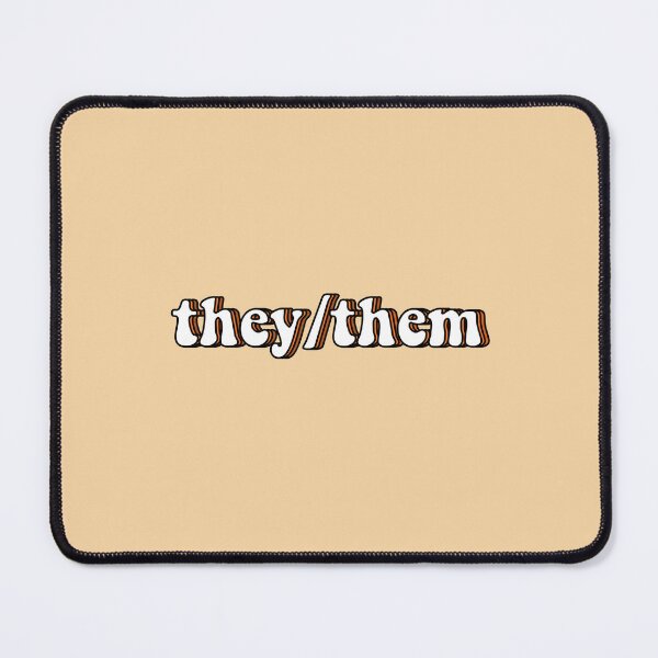 Item preview, they/them pronouns in orange designed and sold by ViviTV.