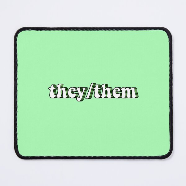 Item preview, they/them pronouns in green designed and sold by ViviTV.
