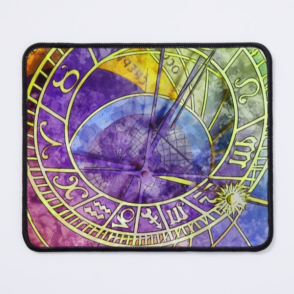 Item preview, Zodiac Abstract Clock in Yellow, Blue and Green designed and sold by Paulele.