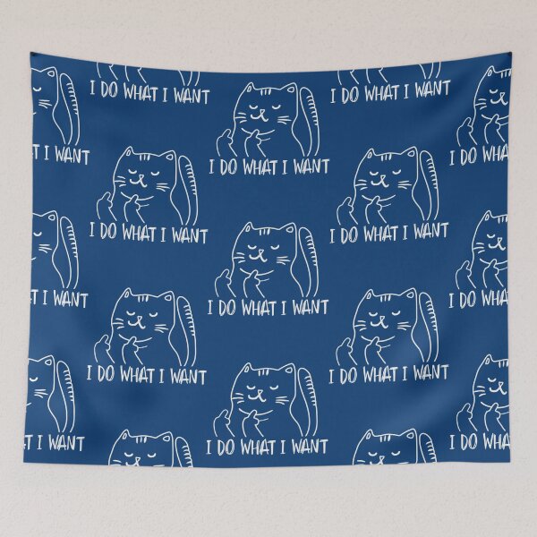 Item preview, Funny I do what I want cat flipping the bird offensive   designed and sold by MasonMelodyArt.