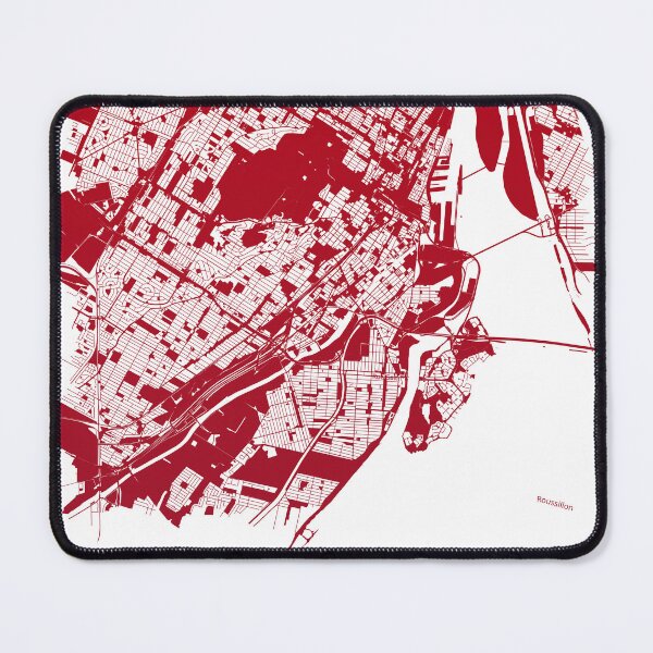 Item preview, Montreal Map Art red wine color Canada designed and sold by EpicMaps.