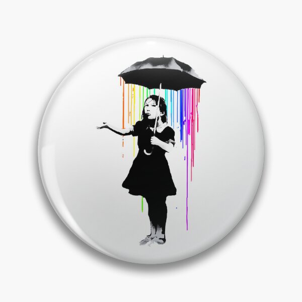 Item preview, Banksy Rainbow Rain Umbrella Girl designed and sold by Aturtopue721.