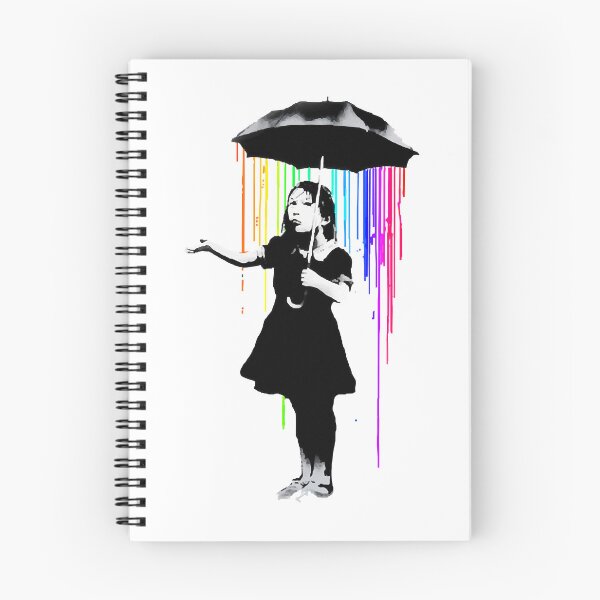 Item preview, Banksy Rainbow Rain Umbrella Girl designed and sold by Aturtopue721.