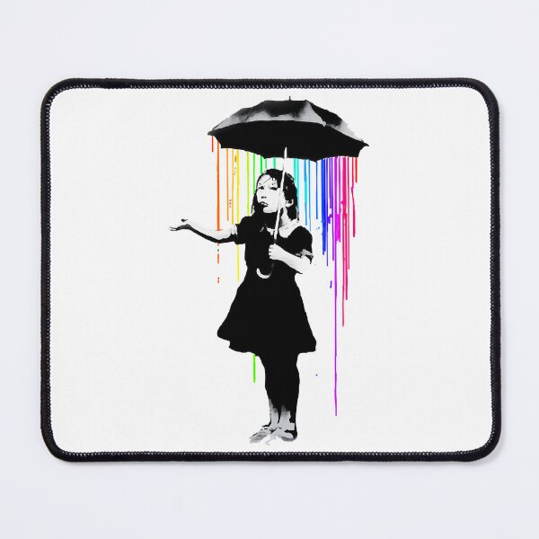 Item preview, Banksy Rainbow Rain Umbrella Girl designed and sold by Aturtopue721.