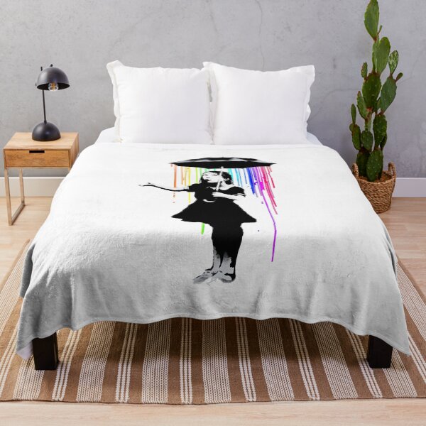 Item preview, Banksy Rainbow Rain Umbrella Girl designed and sold by Aturtopue721.