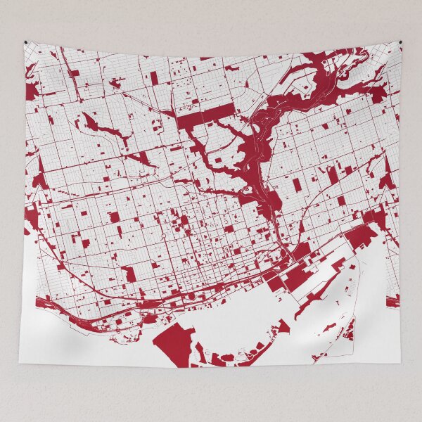 Item preview, Toronto Map Art red wine color Canada designed and sold by EpicMaps.