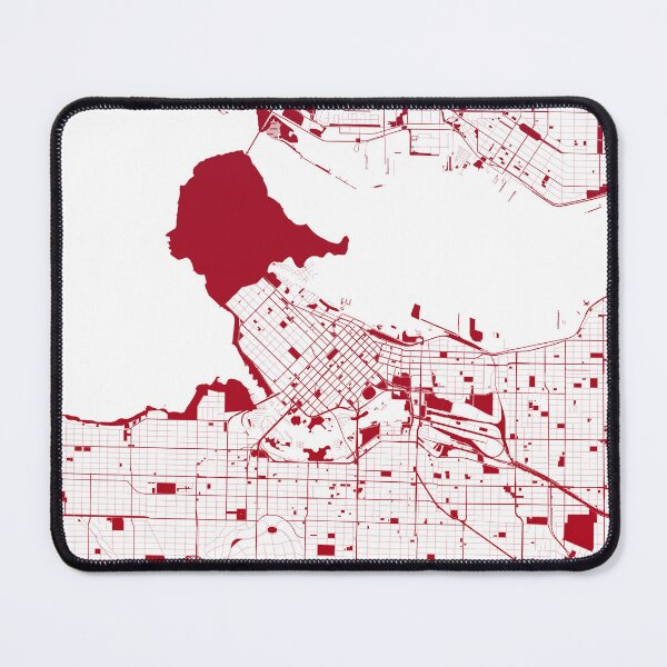 Item preview, Vancouver Map Art red wine color Canada designed and sold by EpicMaps.