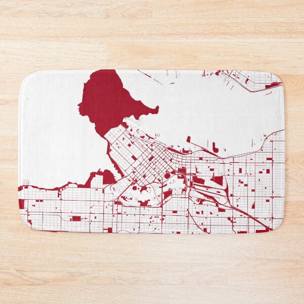 Item preview, Vancouver Map Art red wine color Canada designed and sold by EpicMaps.