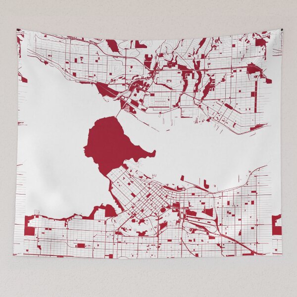 Item preview, Vancouver Map Art red wine color Canada designed and sold by EpicMaps.